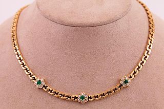 Fred - Joaillier |  Paris | White Diamond & Green Emerald Necklace