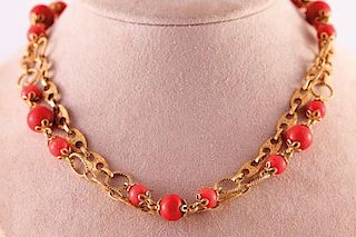 Unknown | Coral & Gold Necklace