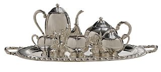 Five-Piece Mexican Sterling Silver Tea