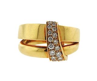 Asprey 18K Gold Diamond Band Ring