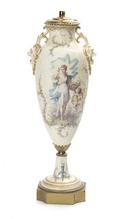 A Sevres Style Porcelain Vase, Height 17 1/2 inches.