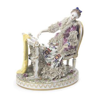 A Sevres Style Porcelain Figure, Height 6 1/2 inches.