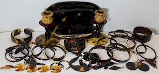 JEWELRY. Assorted Grouping of Tortoise? Shell