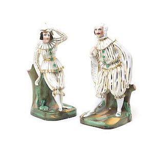 Two French Figural Spill Vases, Height 9 3/4 inches.
