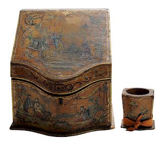 Chinoisserie and Gilt Tooled Leather