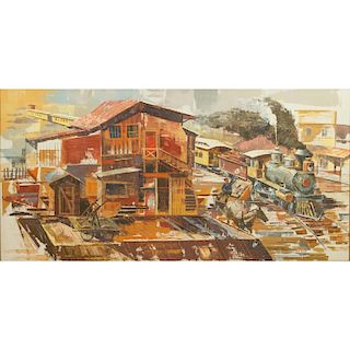 Jack Wilson (20th c), Train Painting