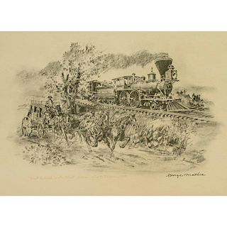George Mathis (1909-1977) Sacramento Railroad Drawing