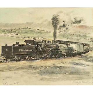 George Mathis (1909-1977) Train Drawing