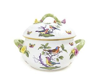 A Herend Porcelain Tureen, Diameter 7 1/2 inches.