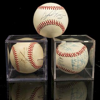 Three Signed Baseballs Oakland A's Team, Ball, Gaylord, Perry