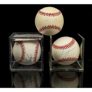 Three Autographed Baseballs w/COA