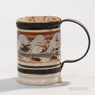 Creamware Pint Mug with Tinsmith's Make-do Repair