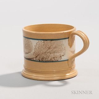 Yellowware Porter Mug with Mocha Decoration