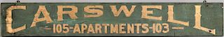 "Carswell Apartments" Trade Sign