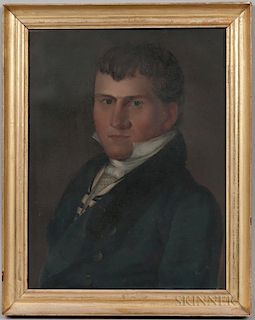 American School, Early 19th Century      Portrait of a Sea Captain, Reportedly James Oakes Knapp, Newbury, Massachusetts