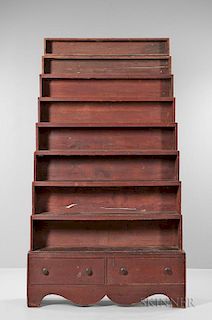 Red-painted "Harvard" Stacking Bookcase