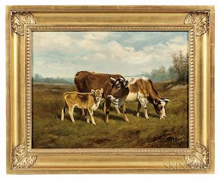 Arthur Fitzwilliam Tait (American, 1819-1905)      Cows in a Landscape