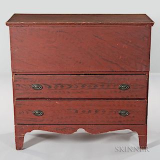 Grain-painted Chest over Two Drawers