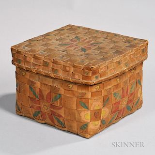 Native American Paint-decorated Woven Splint Basket