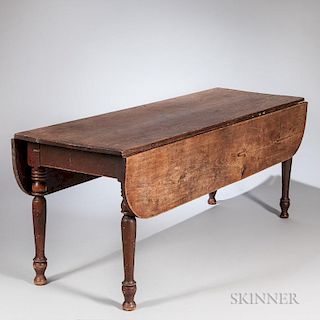 Pine and Maple Drop-leaf Harvest Dining Table