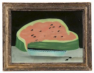 American School, 19th Century      Slice of Watermelon on a Plate