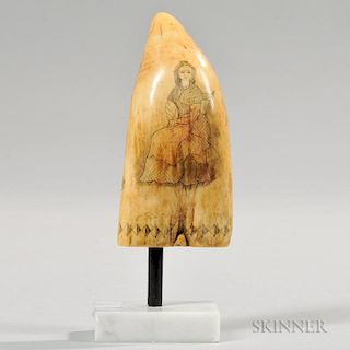 Scrimshaw Whale Tooth