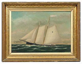 William Pierce Stubbs (1842-1909)      Portrait of the Sailing Yacht Edwin Forest