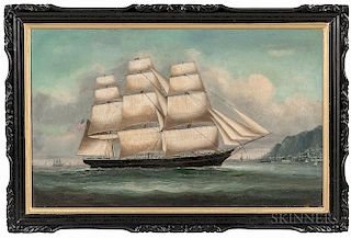 Chinese School, c. 1860-70      United States Clipper Ship off Hong Kong