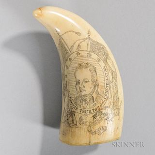 Modern Scrimshaw Whale's Tooth