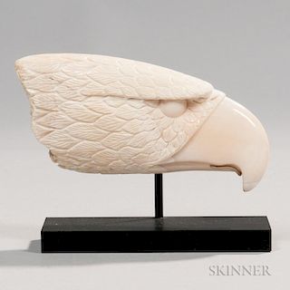 Carved Whale Ivory Eagle Head