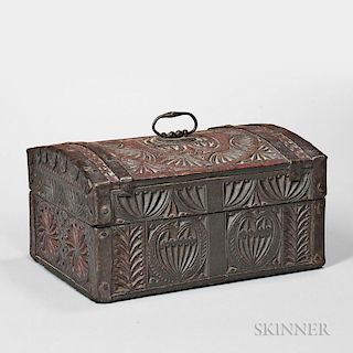 Chip-carved and Paint-decorated Dome-top Box