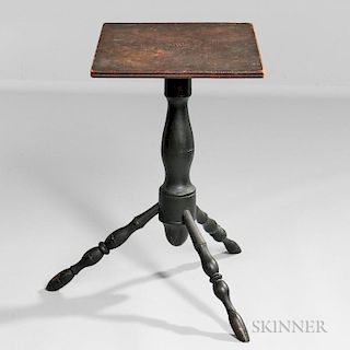 Black-painted Square-top Candlestand