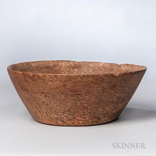 Carved Ash Burl Bowl