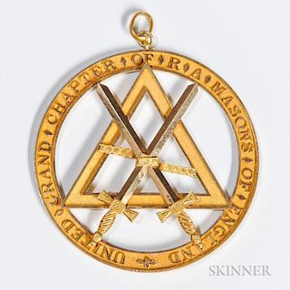 Gold Masonic Grand Sword Bearer Pendant