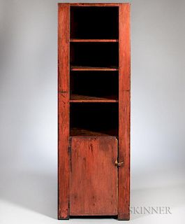 Red-painted Pine Chimney Cupboard