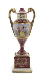 A Royal Vienna Style Porcelain Urn, Height 8 1/8 inches.