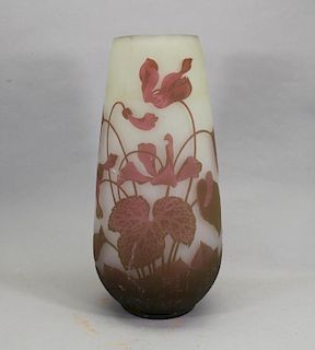 French Arsall Cameo Glass Vase