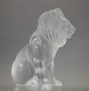 Signed French Lalique Lion