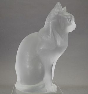 Signed French Lalique Cat