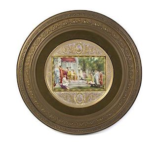 A Royal Vienna Porcelain Charger, 19TH CENTURY, Diameter 18 3/4 inches.