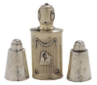 French Silver Perfume and Pair Mexican