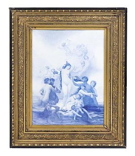 A Continental Porcelain Plaque, Height 23 inches x width 17 inches.