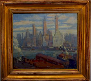 E.T. Kirby '43 Painting of New York City Skyline