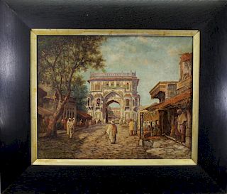 "The Rumi Darwaza" Signed Orientalist Painting