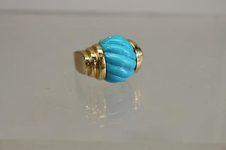 Turquoise Stone/ 14K Gold Ring