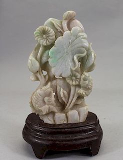 Carved Jadeite Chinese Floral Arrangement