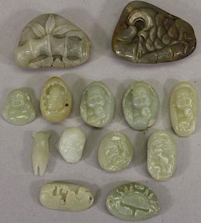(13) Carved Chinese Stone Figures