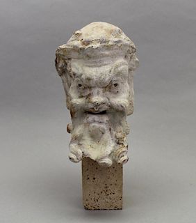 Archaic Style, Carved Terracotta Bust of a Man