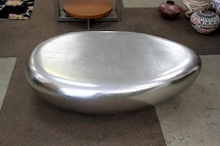 Modern Silver River Stone Cocktail Table