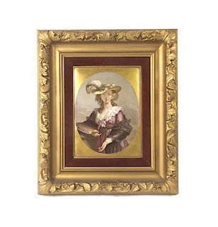 A German Porcelain Plaque, Height 12 7/8 x width 9 1/2 inches.